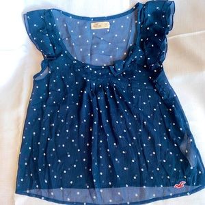 Women’s Navy Polkadot Blouse